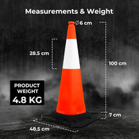 Berry 100cm red traffic cone 5kg reflective for traffic management and safety