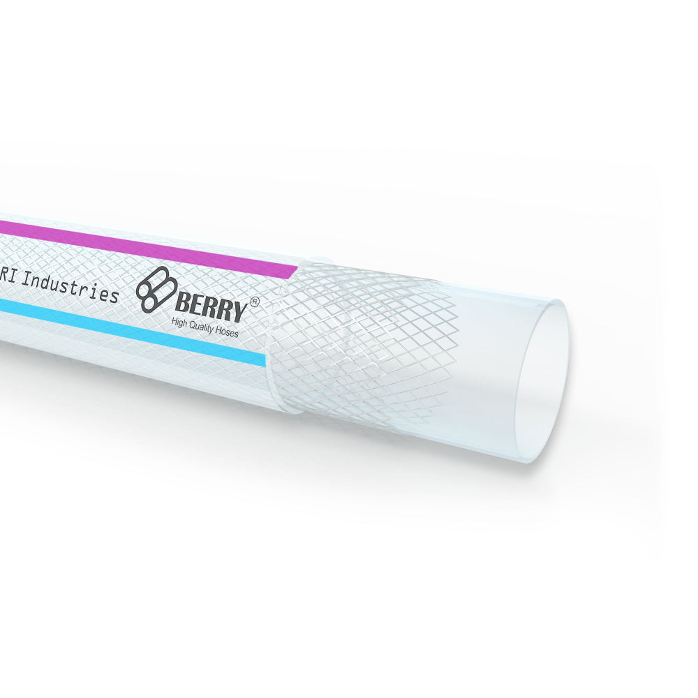 Berry clear garden hose on a white background