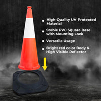 Berry 100cm red safety cone 5kg reflective for construction and hazard control