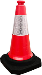 Berry traffic cone 50CM red with black base for road safety
