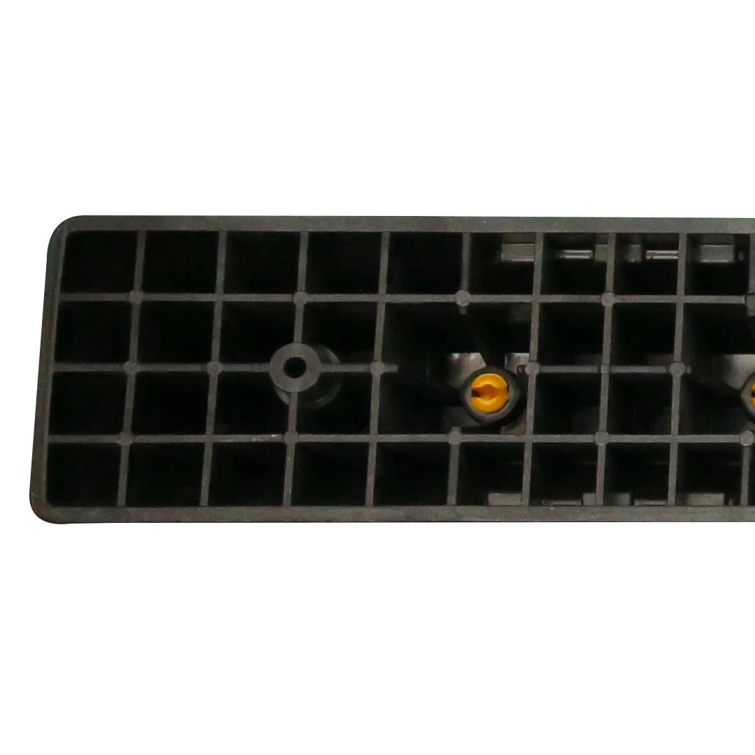 Black and yellow PPC parking wheel stop, 180cm long, ideal for vehicle and lot safety