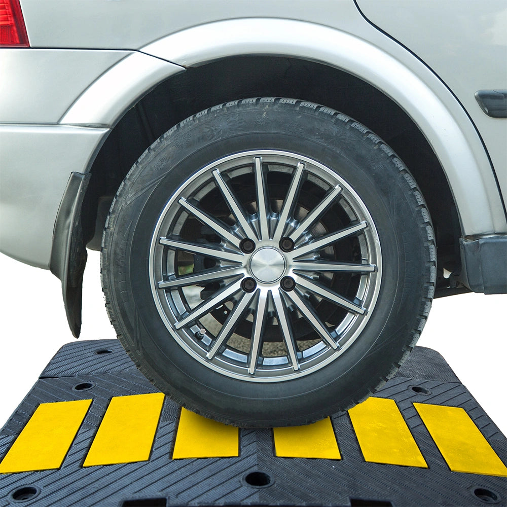 Black yellow PVC road hump 50CM for parking and traffic areas