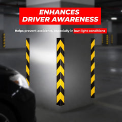 Black yellow reflective rubber wall guard 36 inch for parking garages