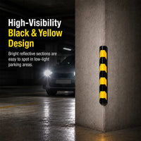 80cm black and yellow rubber corner guard for impact protection and visibility