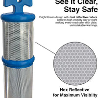 Durable blue 110cm delineator post with base for traffic guidance and control