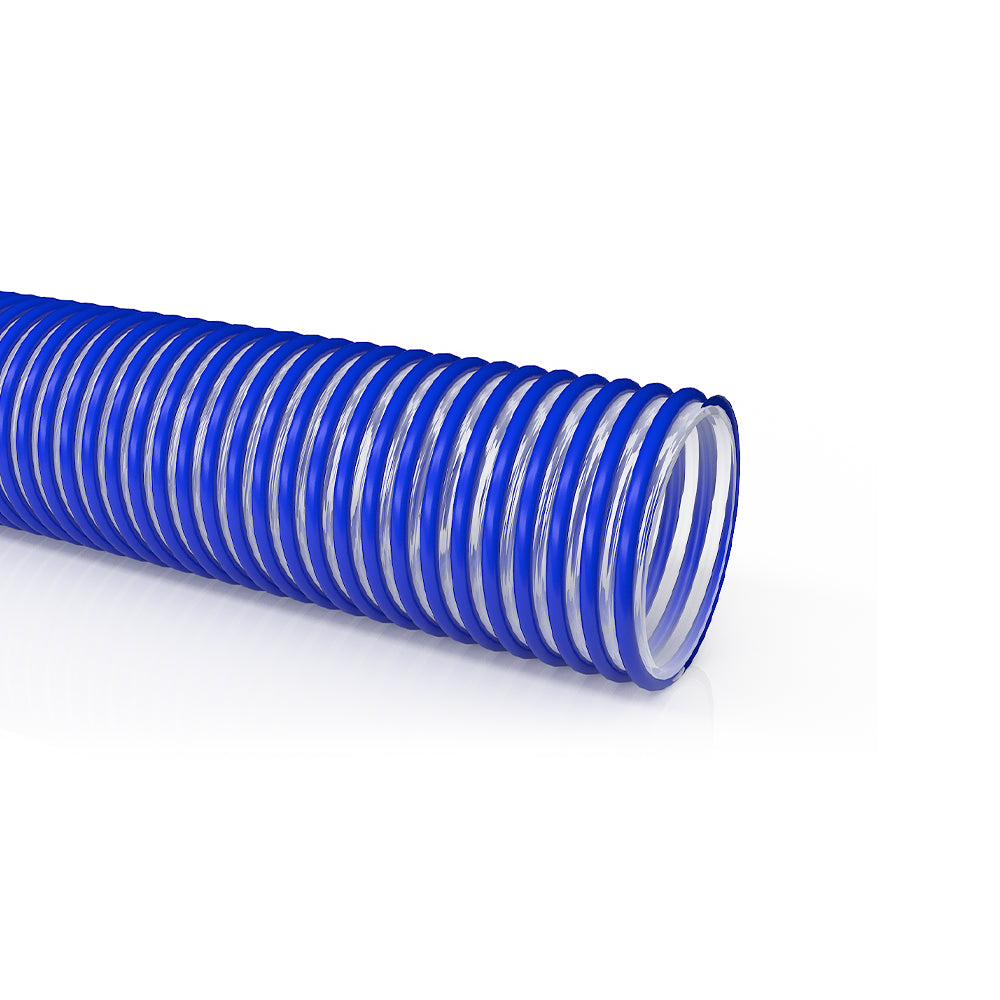 Blue PVC suction hose 4 inch 25M by Berry for pump and drainage use