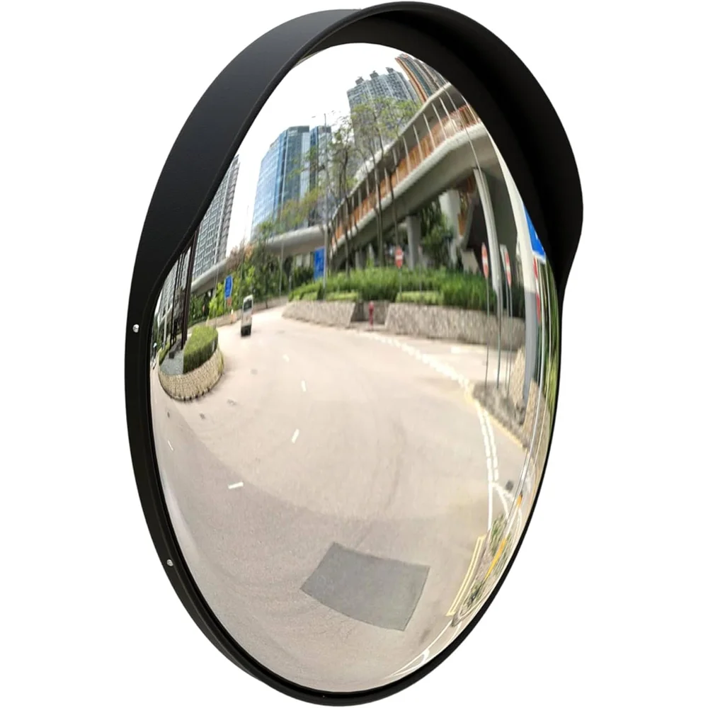 60cm black convex safety mirror for outdoor use and traffic visibility