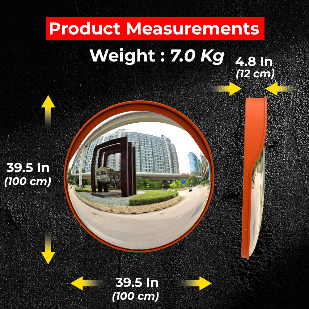 Convex mirror with measurements 