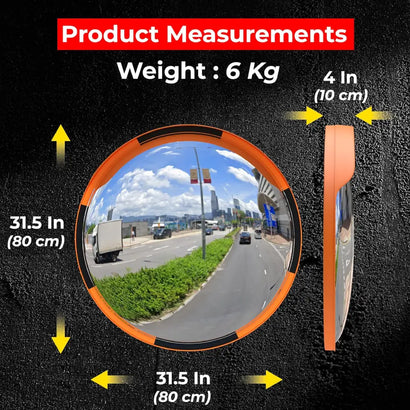 80CM Convex Safety Mirror – Wide Angle Traffic & Parking Mirror