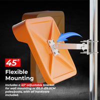 Orange safety mirror flexible mounting bracket with adjustable bracket