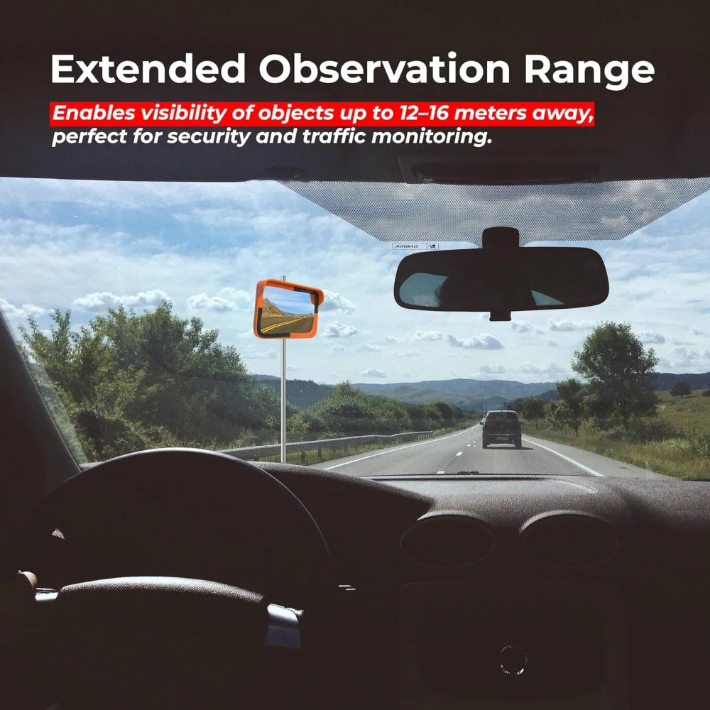 Car interior with a side mirror extension 