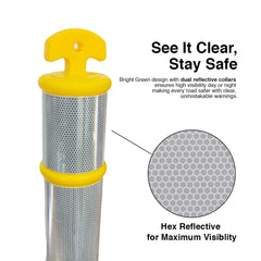 Traffic management post yellow