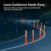 Durable 75cm orange delineator post with 110mm base for safety use