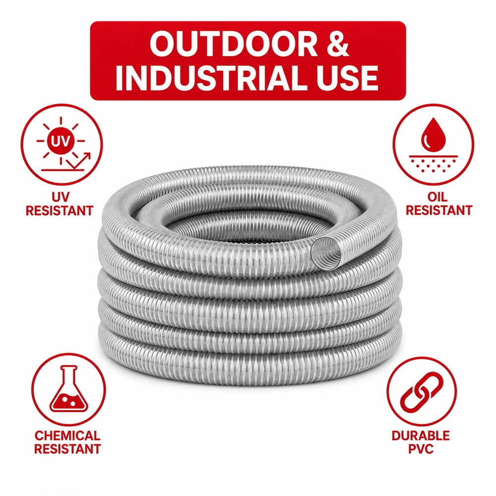 Durable Berry 2 inch 30m silver PVC suction hose for long lasting performance
