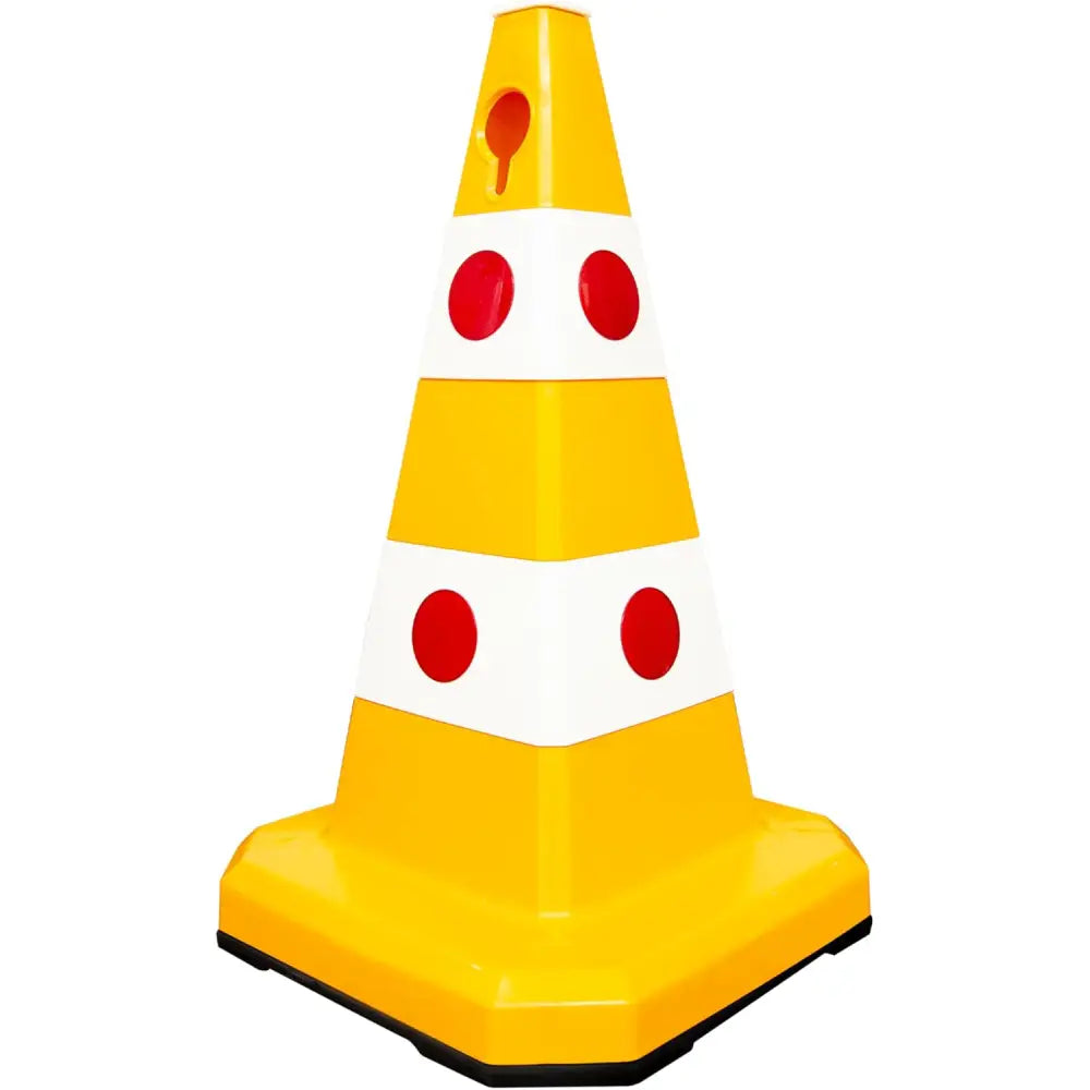 Evelux 62cm yellow reflective traffic cone for road safety and hazard marking