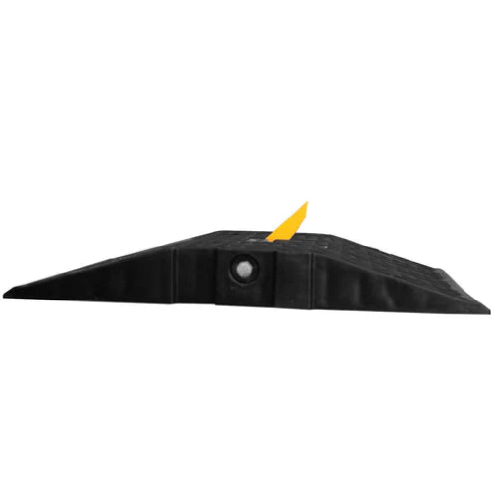 Black traffic bump with a white background