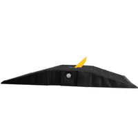Black traffic bump with a white background