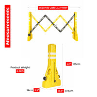 Expandable 2.3m road safety barrier yellow plastic water filled design