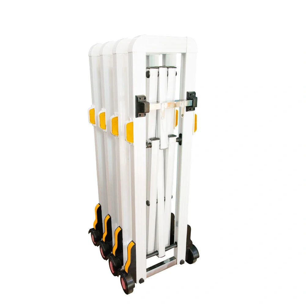 White ladder cart with yellow and black accents on a white background