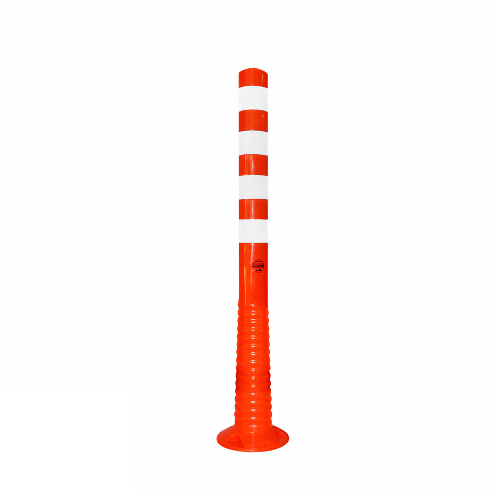 Flexible traffic delineator post 100CM with reflective bands for road safety