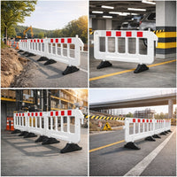 Foldable safety barricade white PVC for road safety and restricted areas