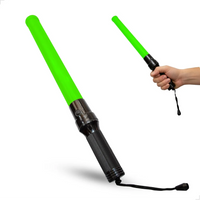 Green LED traffic safety wand baton battery powered for traffic control and signaling