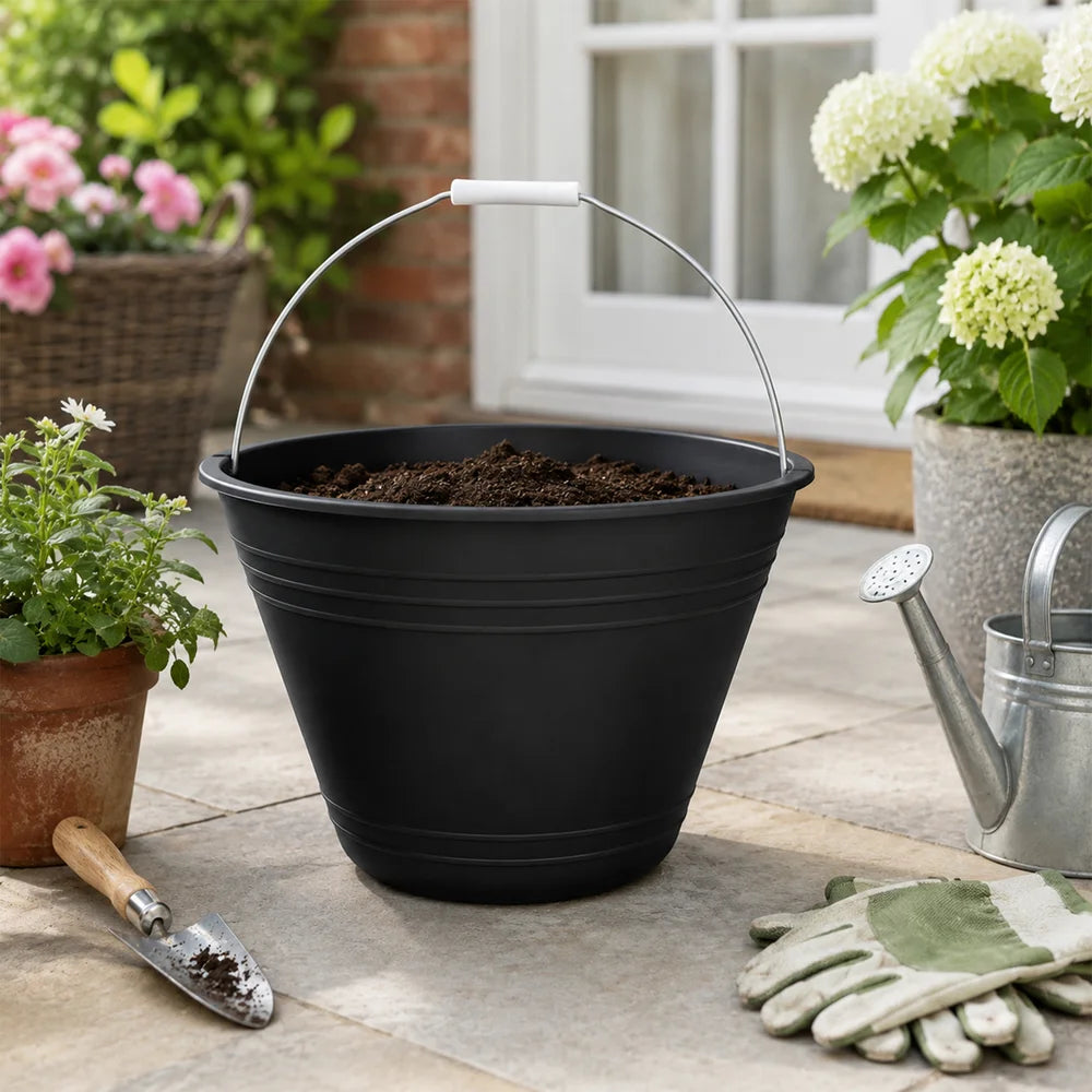 Heavy duty black 8L PVC utility bucket pack of 12 for commercial cleaning