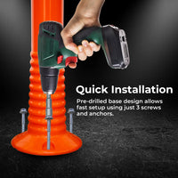 Heavy duty 75cm orange delineator post with 110mm base for long term use