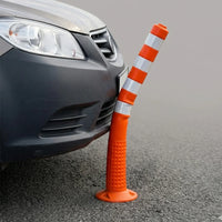 Heavy duty orange flexible traffic post reflective for highways and construction zones