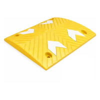 Yellow speed bump on a white background