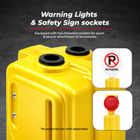 Durable 2.3 meter expandable water barrier in yellow for crowd control