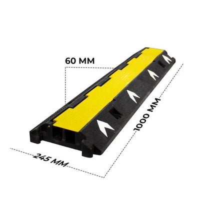 2 Channel PVC Cable Protector Ramp with Flip Open Lid