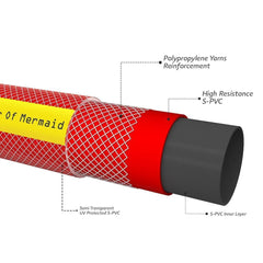 1/2 Inch Reinforced Garden Water Hose 50M – Red PVC Hose with Brass Couplings