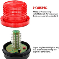 Industrial 220V red rotating beacon warning light for factories and sites
