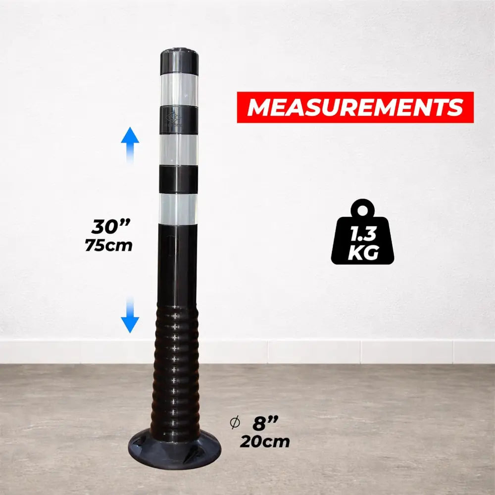 Flexible black PU delineator measurement