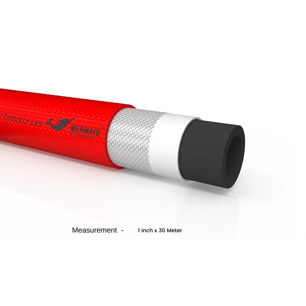 Mermaid red PVC fire hose heat resistant for fire safety and water discharge