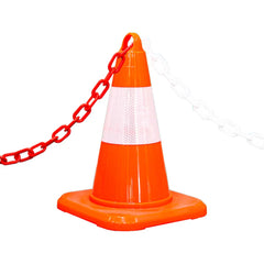 Bright orange 32CM PVC traffic cone with reflective band for traffic control