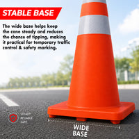 90cm orange PVC road cone for construction sites and traffic safety