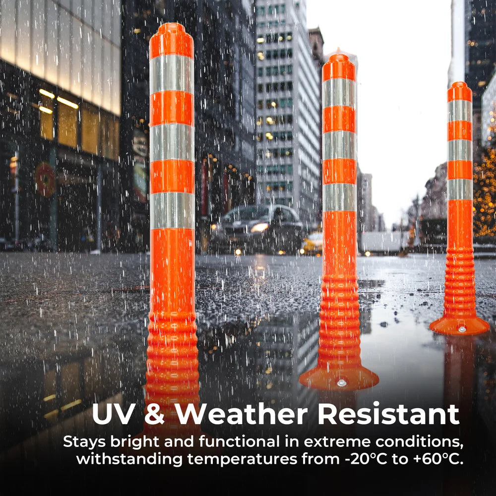 Orange 75cm traffic post with 110mm base for construction and safety zones