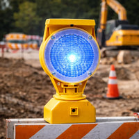 Outdoor solar light bracket red blue for safety and warning systems
