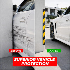 Parking wall corner guard 36 inch rubber with reflective black yellow stripes