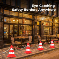 Red and white plastic safety chain 25 meter for barrier and restriction use
