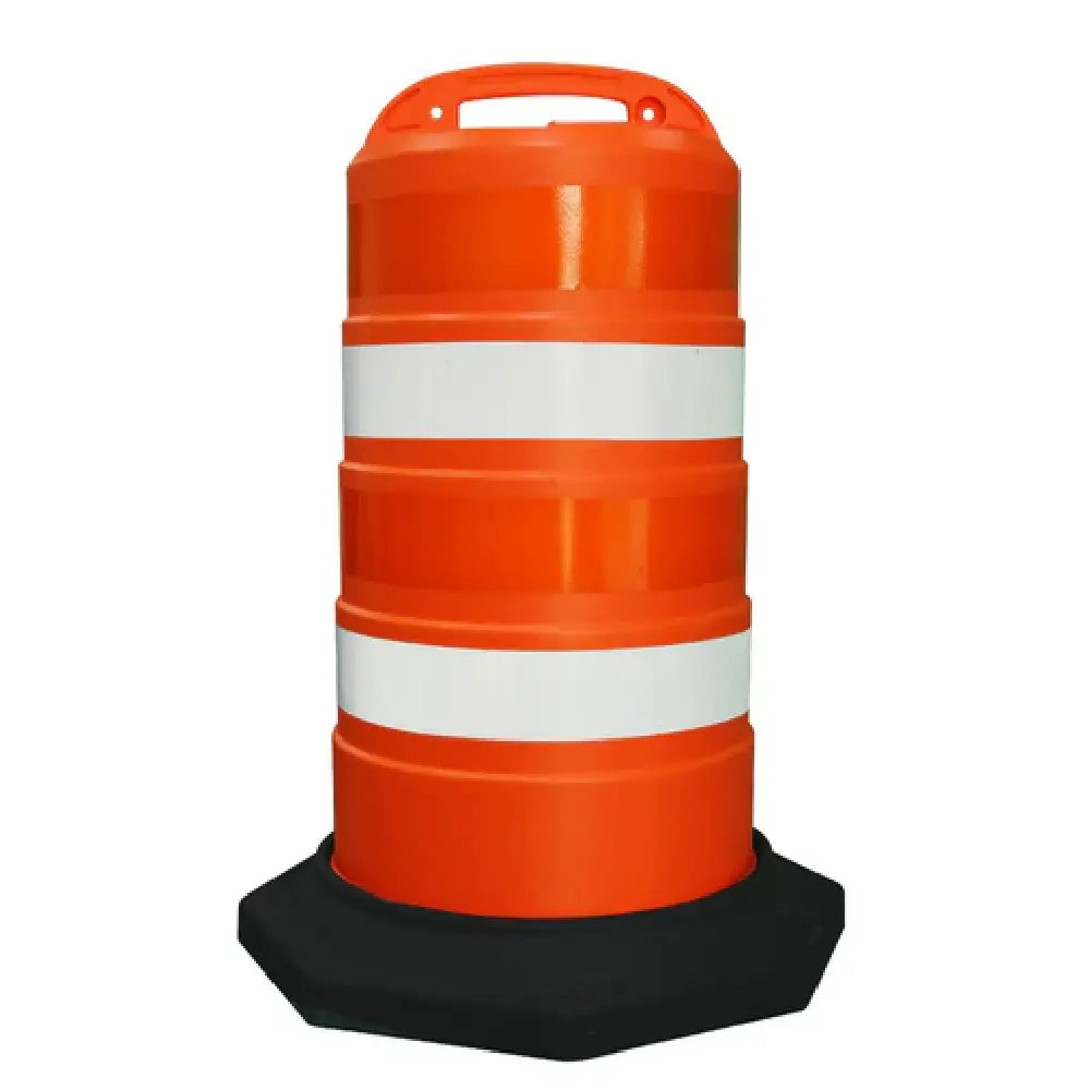 Orange traffic barrel