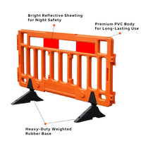 Portable high visibility safety barrier for crowd control and hazard zones