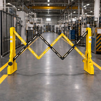Plastic expandable safety barrier 2.3m yellow for construction and road use