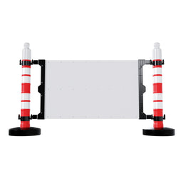 Post barrier full set with sign board 120×75CM for traffic control and safety guidance