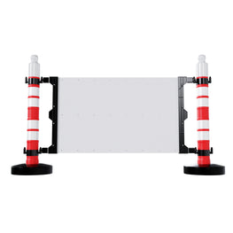 Post barrier full set with sign board 120×75CM for traffic control and safety guidance