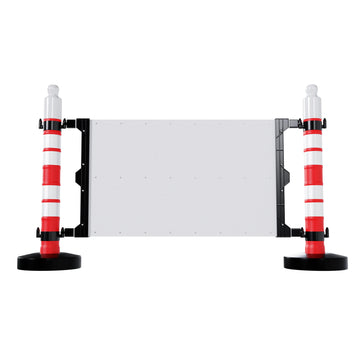Post barrier full set with sign board 120×75CM for traffic control and safety guidance