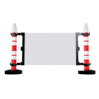 Post barrier full set with sign board 120×75CM for traffic control and safety guidance