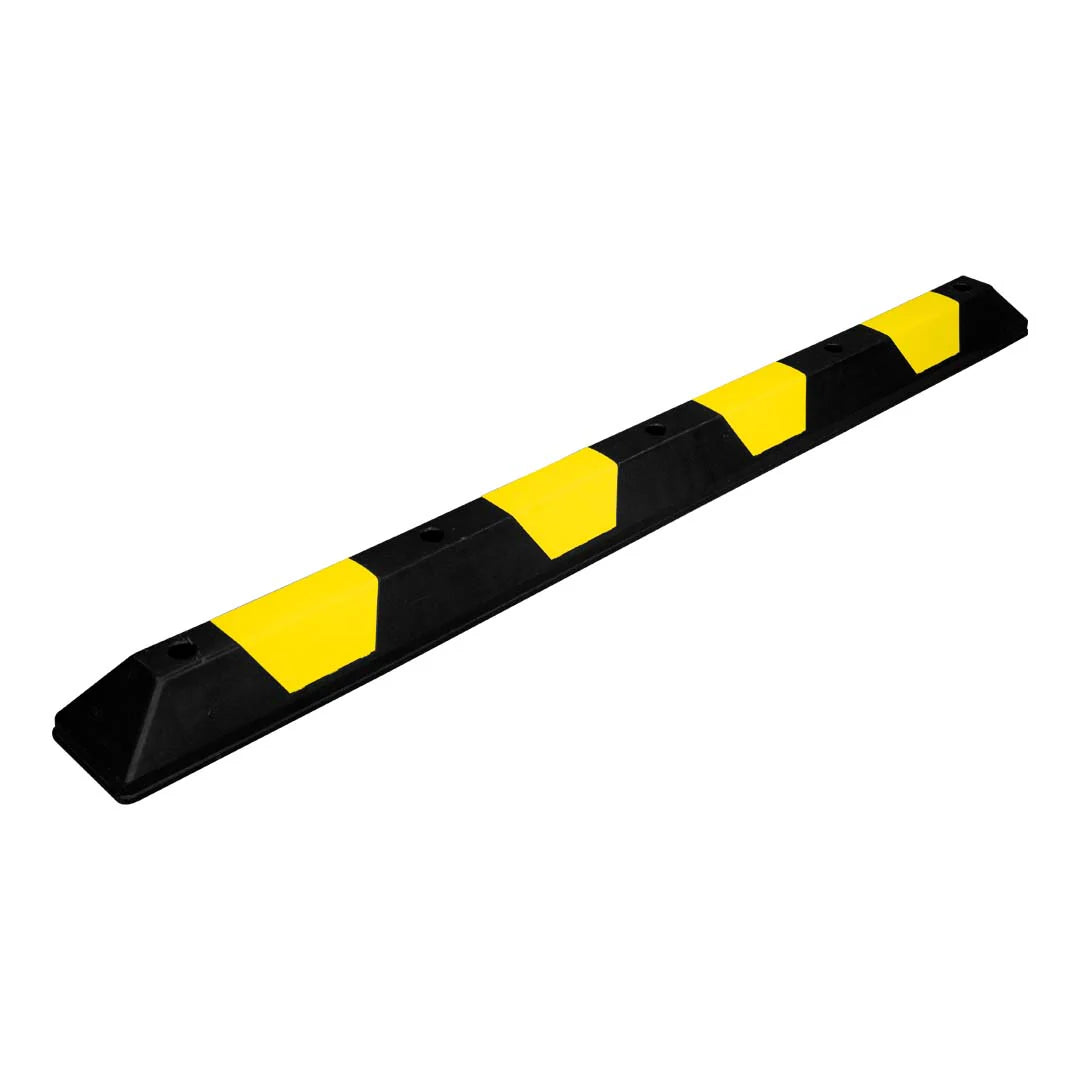 PPC heavy-duty parking wheel stopper, 180cm long, black with yellow reflective stripes for vehicle safety